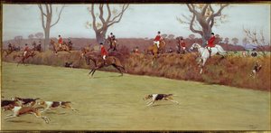 Jagdszene, die Crew Blackmoor. Aquarell von Cecil Aldin (19. Jahrhundert) von Cecil Charles Windsor Aldin
