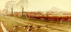 Der Cheshire - weg von Tattenhall, 1912 von Cecil Charles Windsor Aldin