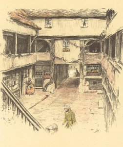 The New Inn, Gloucester von Cecil Charles Windsor Aldin