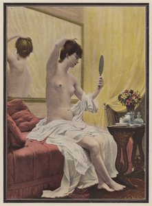 Frau bei ihrer Morgentoilette von Celestin Francois (after) Nanteuil