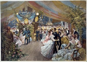 Ein Ball an Bord eines Liners. Illustration von Cesare Detti (1847-1914) 19. Jahrhundert Paris, Musée Carnavalet