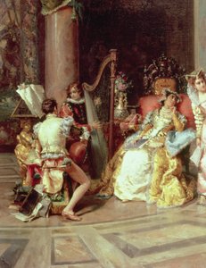 Galileo am Hof von Isabella (Detail), 1878 von Cesare Auguste Detti