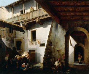 Im Gasthaus mit Bauern von Cesare Coghetti