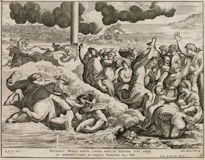 Die Israeliten überqueren das Rote Meer nach einem Fresko von Raffael von Cesare Fantetti