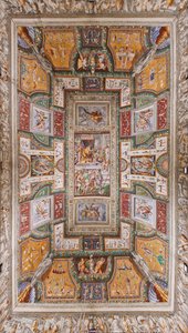 Decke der Sala delle Gesta Rossiane, Rocca dei Rossi, San Secondo, Parma, Italien, ca. 1570
