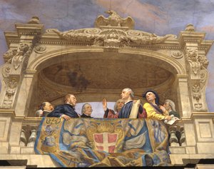 Macchiavelli, A. Gentili, Pier Capponi und Cavour (Detail)