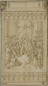 Heilige Helena kniend vor dem Wahren Kreuz von Cesare Nebbia