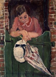 Frau mit einem Sonnenschirm – 20. Jahrhundert – Französischer Expressionismus von Chaim Soutine