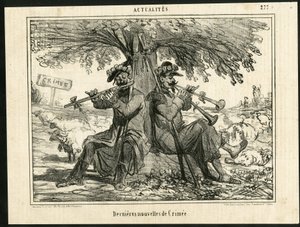 Illustration von Cham (1819-1879) in Le Charivari - Neueste Krim-Nachrichten - Krieg, Musik, Krimkrieg