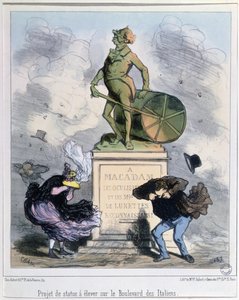 Projekt zur Errichtung einer Statue zu Ehren von Macadam am Boulevard des Italiens, Paris von Amédée de Noé