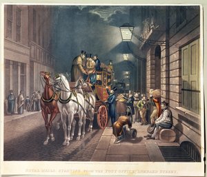 Königliche Postkutschen starten vom Postamt, Lombard Street