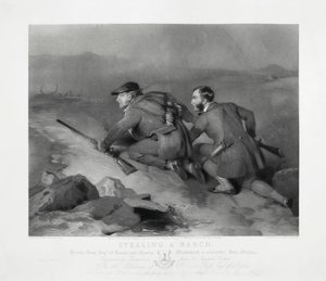 Stealing a March, graviert von Edward Burton von Charles (after) Landseer