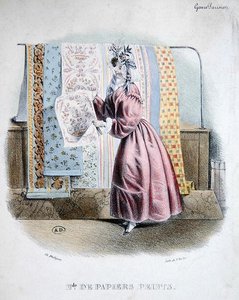 Tapetenverkäufer, um 1840 von Charles (after) Philipon