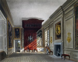 Besprechungsraum des Königs, Gravur von Thomas Sutherland, basierend auf einem Entwurf von Charles Wild, aus The History of the Royal Residences von Charles (after) Wild