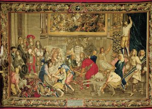Ludwig XIV. besucht die Gobelins-Manufaktur von Charles (studio of ) Le Brun