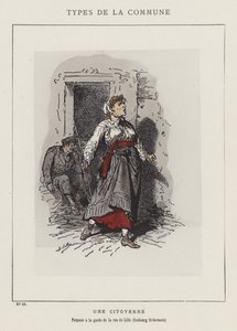 Eine Bürgerin, zuständig für die Bewachung der Rue de Lille, Faubourg St-Germain von Charles Albert d Arnoux Bertall