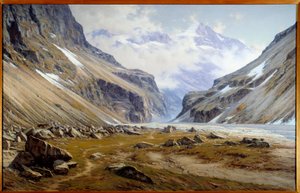 Das Tal des Veneon bei Saint Christophe en Oisans in den Alpen von Charles Alexandre Bertier
