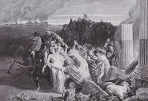 Gallier von den Hunnen entführt von Charles Alexandre Coessin de la Fosse