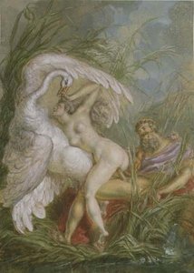 Leda und der Schwan, aus Histoire Universelle von Charles Antoine (attr. to) Coypel
