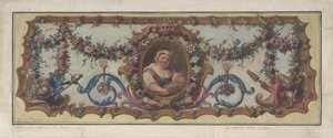 Entwurf für einen Wandteppichsitz eines Sofas von Charles Antoine Coypel