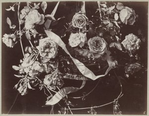 Blumenstudie mit Korb und Bändern von Charles Aubry (manner of)
