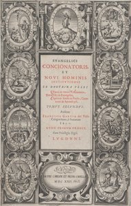 Frontispiz für Evangelicus Concionatoris, et Novi Hominis Institutionis von Charles Audran