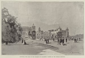 Hatfield, der Sitz des Marquis von Salisbury, besucht vom deutschen Kaiser von Charles Auguste Loye