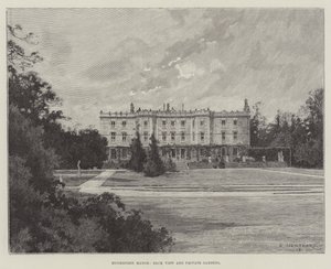 Hughenden Manor, Rückansicht und private Gärten von Charles Auguste Loye
