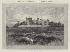 Raby Castle, Blick von den Feldern in der Nähe der Straße