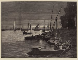 Skizzen in Kairo, der Hafen von Boulak