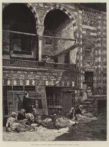 Die Cholera in Ägypten, Szene im Hof eines Hauses in Kairo von Charles Auguste Loye