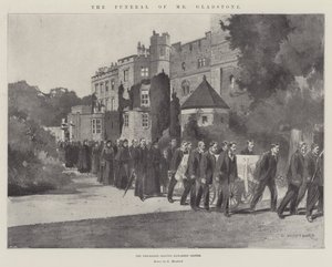 Die Beerdigung von Mr. Gladstone, der Prozession verlässt Schloss Hawarden von Charles Auguste Loye