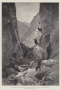 Die Unruhen auf Kreta, der Hauptpass, Sphakia, das Bergversteck der Revolutionäre von Charles Auguste Loye