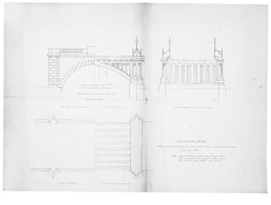 Entwurf und Erhebung für die Westminster Bridge