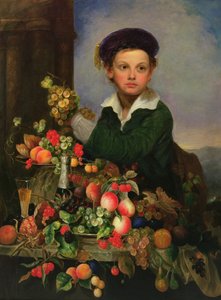 Junge mit Stillleben, ca. 1855 von Charles Baum