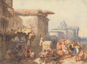 Eine Marktszene in Venedig