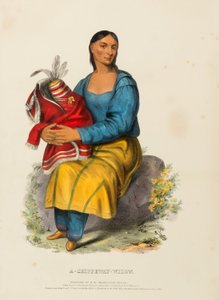 Eine CHIPPEWAY-Witwe, aus der Geschichte der Indianerstämme Nordamerikas