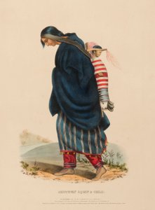 CHIPPEWAY FRAU & KIND, aus der Geschichte der Indianerstämme Nordamerikas