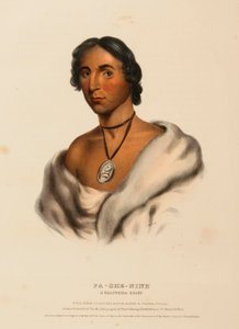PA-SHE-NINE. Ein Chippewa-Häuptling, aus der Geschichte der Indianerstämme Nordamerikas