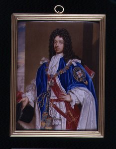 Porträtminiatur von John Manners, 2. Herzog von Rutland (1676-1721) in Garter-Roben, ca. 1715