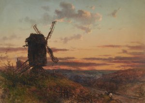 Landschaft mit Windmühle