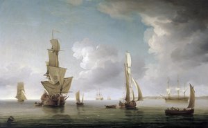 Navigation in der Themsemündung (England), große Vielfalt an Booten und Beschreibung der englischen Küste von Charles Brooking