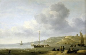 Szene am Ufer in der Nähe von Scheveningen (Holland) von Charles Brooking