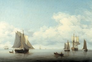 Meereslandschaft mit Schiffen von Charles Brooking
