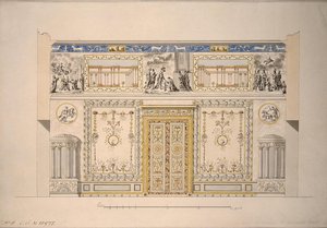 Entwurf für den Lyons Hall Gelben Salon im Großen Palast von Zarskoje Selo, frühe 1780er Jahre von Charles Cameron