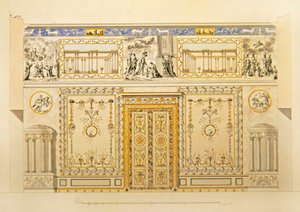 Erhebung einer Türwand, Lyons Drawing-Room, Katharinenpalast in Zarskoje Selo, frühe 1780er Jahre von Charles Cameron