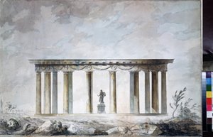 Skizze des Pavillons im Park von Zarskoje Selo von Charles Cameron