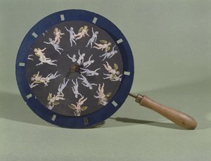 Das Phenakistiskop mit einem Cherub-Design, 1835