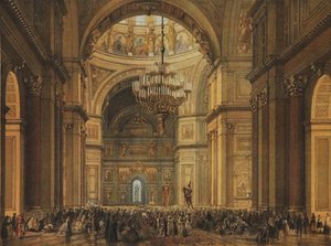 Gottesdienst in der Isaakskathedrale in Sankt Petersburg, 1850er Jahre