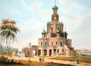 Schutz der Jungfrau Kirche in Moskau, 1840er Jahre von Charles Claude Bachelier